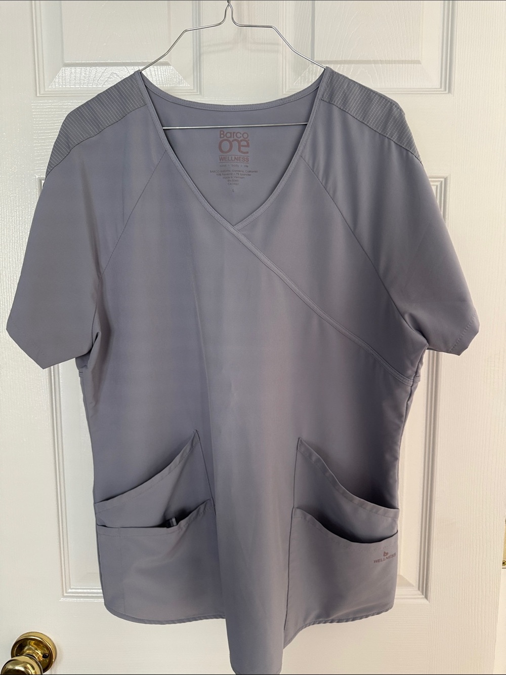 Barco Uniforms Women's V-Neck Scrub Top in Light Gray